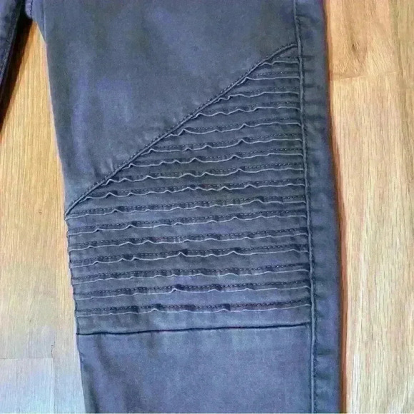 American Eagle Moto Jegging Jeans Gray Sateen Ankle Zips Stretch Women’s Size 0 - Picture 3 of 13